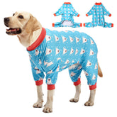 LovinPet pijamas para perros grandes con imagen de plantas marinas turquesa, ideal para paseos tranquilos.