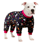 LovinPet pijama para perro grande con unicornio negro, descanso cómodo.
