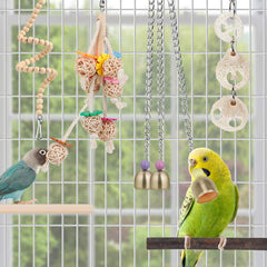lovyoco campana colgante para pajaro, entretenimiento auditivo