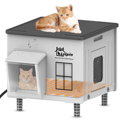 Lslpin casa gatos calefactada indestructible para exterior, calor fiable en invierno