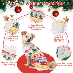 Lubot suéter navideño para perro pequeño, textura suave, ideal para mantenerlo cómodo en casa.