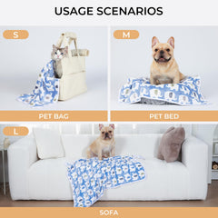 Manta Luciphia Elefante Azul 76x52 cm, ideal como manta de sofá para perros o gatos.
