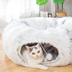 LUCKITTY tunel cama gato peluche con diámetro de 3 pies para juego y descanso.