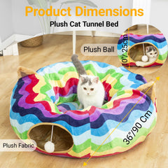 LUCKITTY túnel-gato-juguete-peludo incluido para estimular juego y rascar.