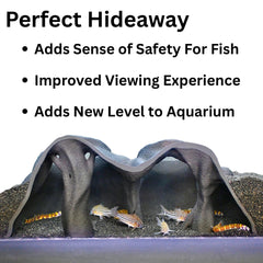 Lucky Critter peces observando túnel de grava, experiencia de visión mejorada.