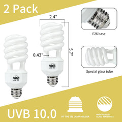 LUCKY HERP bombilla UVB 23W dragon barbudo, favorece la salud ósea de reptiles.