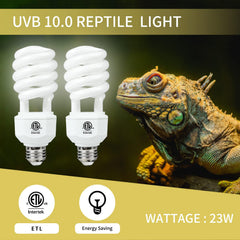 LUCKY HERP bombilla UVB 23W lagartija desértica, apoya actividad diurna y crecimiento.