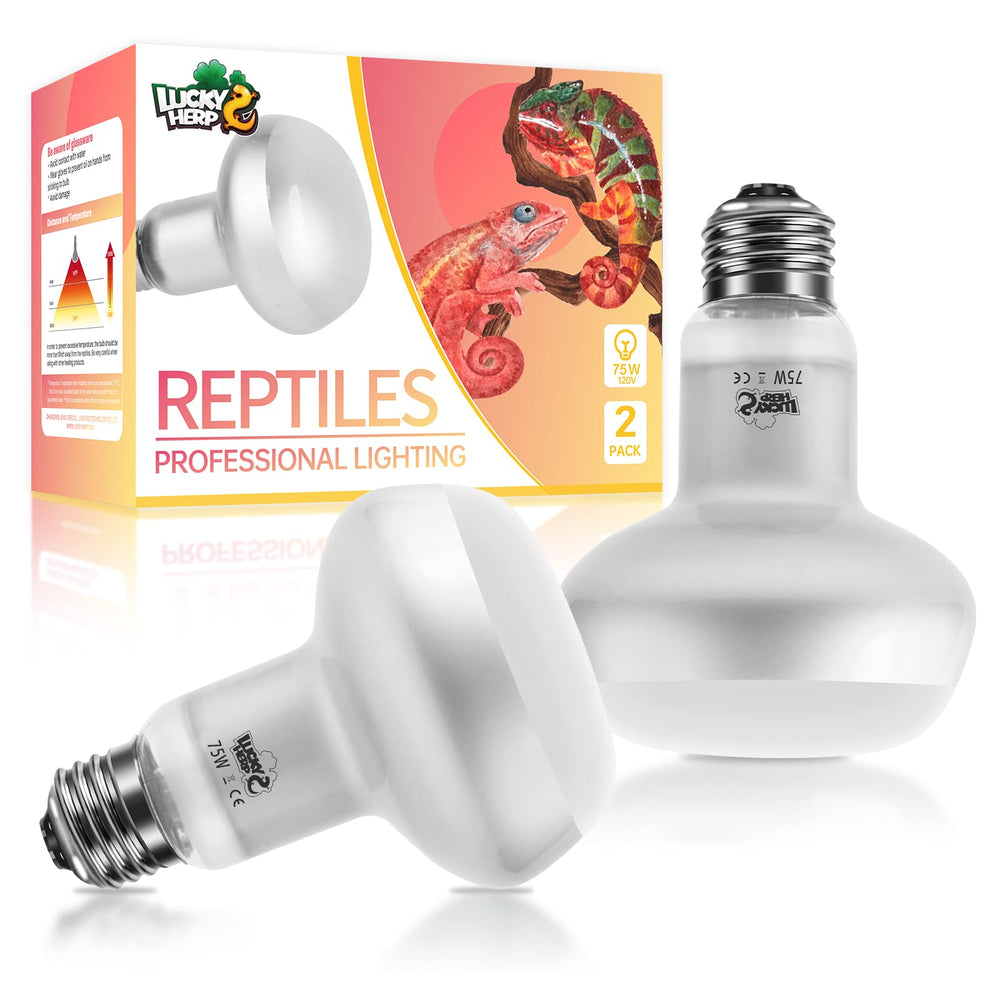 LUCKY HERP lampara calor intenso 75W con foco de baño cálido para reptiles.