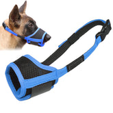 LUCKYPAW bozal frontal con malla azul para ventilación durante paseos.