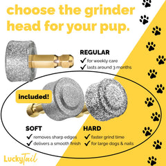 LUCKY TAIL cabeza dura para uñas gruesas, logro rápido de limado