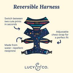 Lucy & Co Space Doodle: arnés acolchado para caminatas suaves y confortables