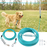 LUFFWELL corredor-perro-100ft-cable ofrece libertad segura en el jardín.