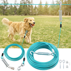 LUFFWELL corredor-perro-100ft-cable ofrece libertad segura en el jardín.