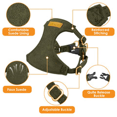 Lukovee arnés ajustable para cuello y pecho, cómodo durante el crecimiento del cachorro.