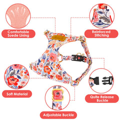 Lukovee arnés cachorro estampado floral, diseño llamativo y duradero.