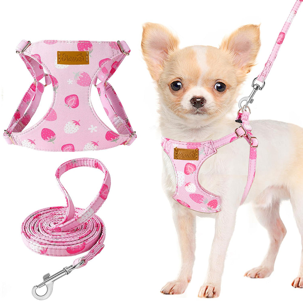 Lukovee arnés para cachorro rosa pastel, ajuste cómodo para paseos diarios