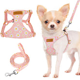 Arnés Lukovee para cachorros ultra ligero en rosa, cómodo para paseos.