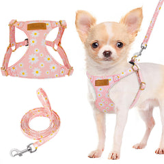 Arnés Lukovee para cachorros ultra ligero en rosa, cómodo para paseos.