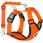 Lukovee cinturón para perro con doble clip naranja, seguridad en el coche.