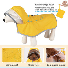 Lukovee impermeable para perro con orificio para correa trasera facilita paseos