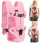 Lukovee mochila frontal para perro, vista frontal, seguridad y comodidad.