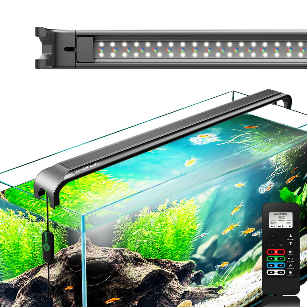 LuminPacific LED para acuario con control remoto LCD para ajustes precisos