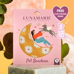 Bandana LunaMarie de doble capa margaritas pequeña, mayor durabilidad para aventuras.