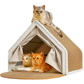 Casa para gatos LUNNTE con esterilla de sisal natural, refugio cómodo.