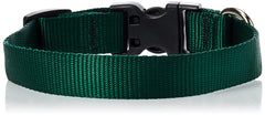LupinePet Basics, hebilla lateral de liberación en verde, práctica para collar ajustable.