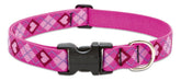 Collar LupinePet para perro mediano, enfoque frontal en el diseño amor de cachorro y ajuste cómodo.