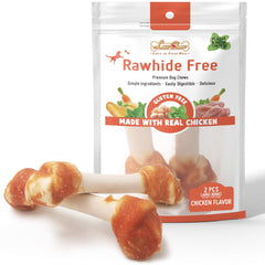 LuvChew Premium Huesos para Perro con Pollo Real, sabroso y fácil de digerir.