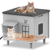 Lxheir Tepoal: casa-gato-calor-exterior, refugio cálido para felinos al aire libre.