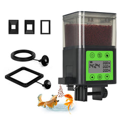 Lychee alimentador automático, vista general del dispositivo en acuario para alimentación conveniente.