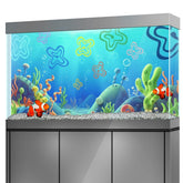 LYYAB fondo acuario con dibujos de animales, mejora la estética y oculta cables.