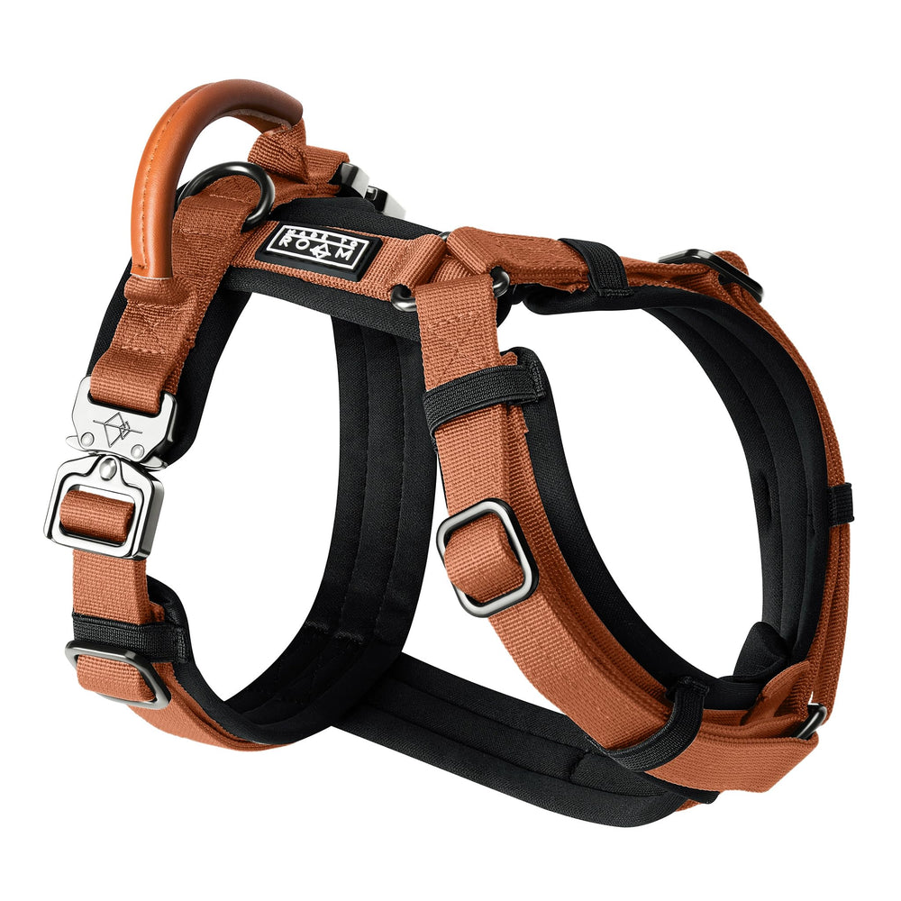 MADE TO ROAM Arnés Explorer en nylon resistente, ideal para paseos diarios y aventuras al aire libre.