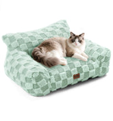 MADE 4 PETS cama gatos interior verde sage pequeña, soporte cómodo para dormir