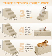 Made4Pets escaleras de perro con espuma 35D para mayor confort en cada subida.