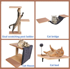 MADNIU tableros de salto para gatos, estímulo activo y juego seguro