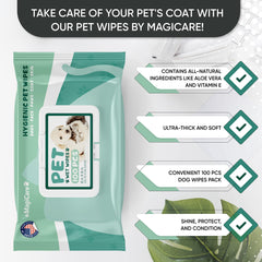 Toallita MAGICARE para cara de perros, limpieza suave y segura