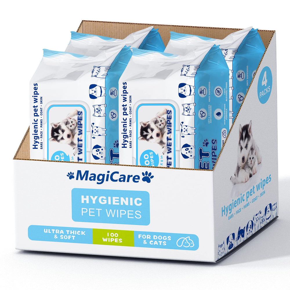 MAGICARE toallitas para mascotas en empaque de 400, limpieza rápida