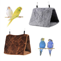 Magnoloran nido para pajaro, cama peluche marrón gris, descanso cómodo.