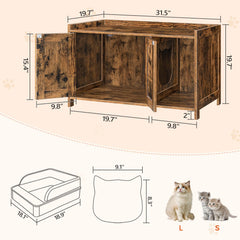 MAHANCRIS caja-arenero-oculta puertas dobles facilitan la limpieza.