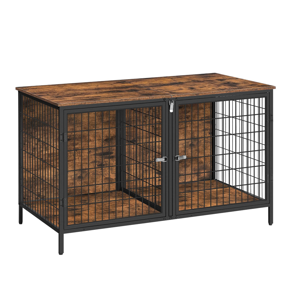 MAHANCRIS jaula-mueble con divisor removible para dos perros, convivencia mejorada.