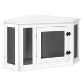 MAHANCRIS jaula-perro-esquina-mueble, ideal para aprovechar rincones y refugio cómodo