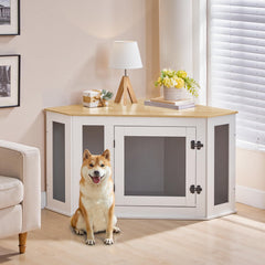 MAHANCRIS mueble-casa-perro-estilo-vintage: combina funcionalidad con estética en tu salón.
