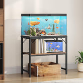 MAHANCRIS: soporte para acuario 30gal, vista frontal, mejora organización y estabilidad del tanque.