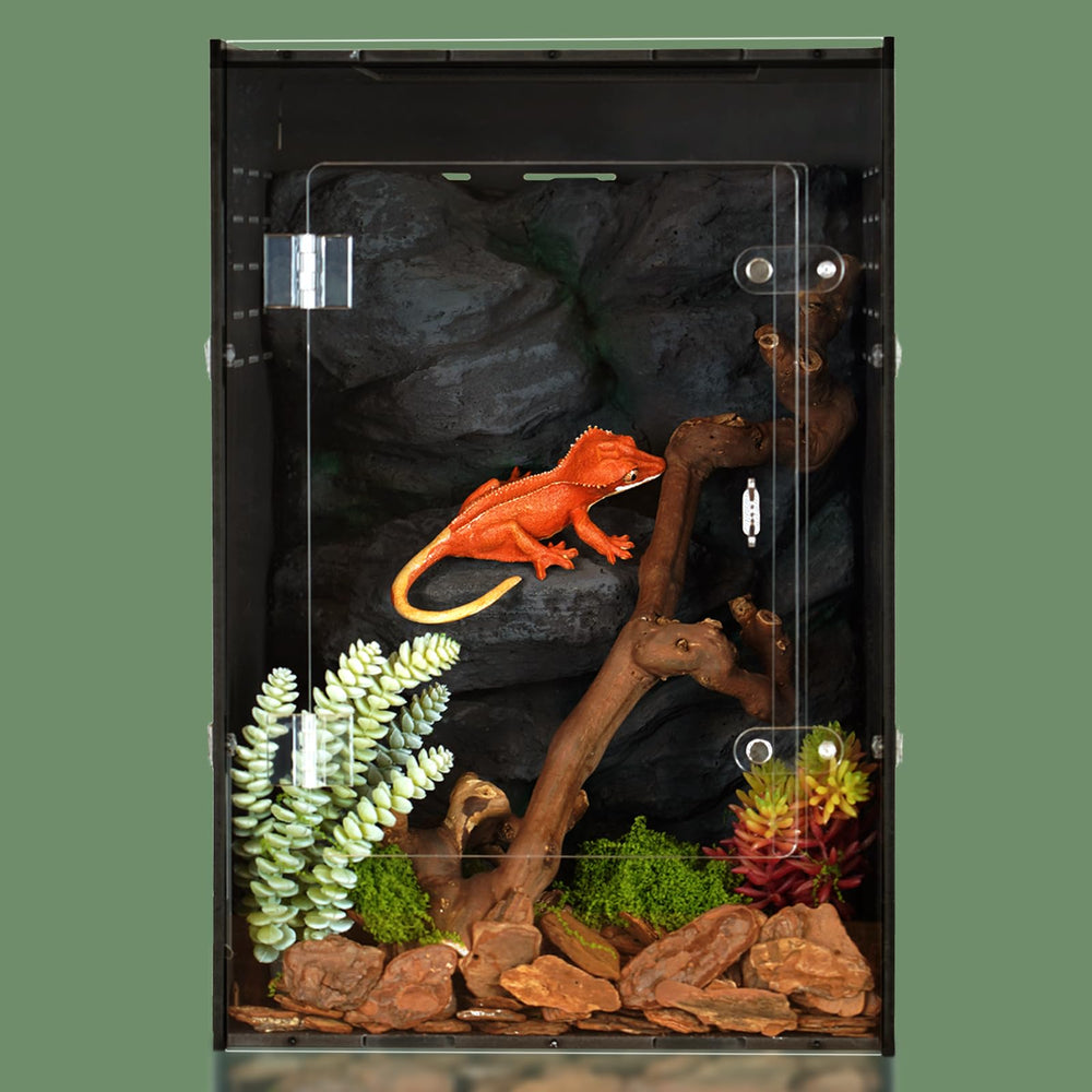 maiyuolg terrario reptil 12x12x18: interior oscuro para descanso seguro