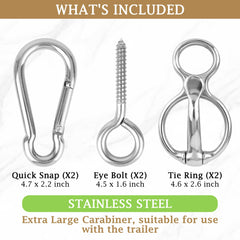 MajesticMane: tornillos de ojo de acero para un montaje seguro.