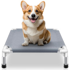 Cama elevada Makerfire para perro pequeño en exterior, descanso fresco y cómodo