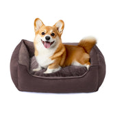 Makigued cama para perro mediano, forma rectangular, funda extraíble y soporte suave.